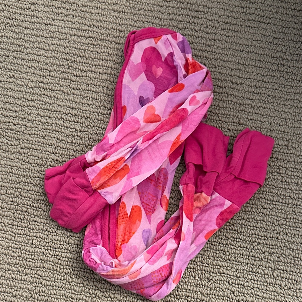 Little Sleepies Pink and Purple Heart Pajama Set